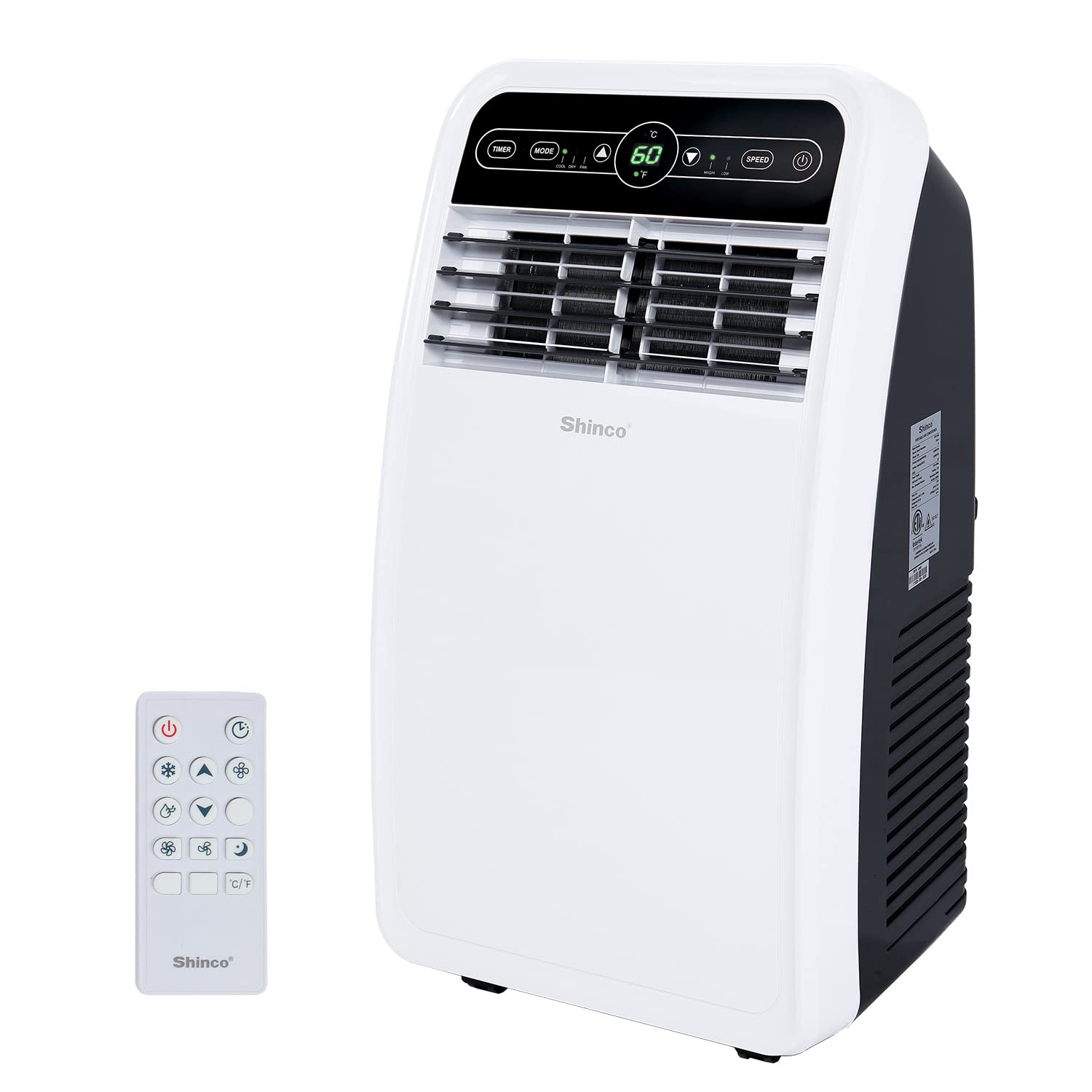 Shinco 12,000 BTU Portable Air Conditioner, Portable AC Unit with Built-in Cool, Dehumidifier&Fan Modes for Room up to 450 sq.ft, with Remote Control, 24 Hour Timer, Installation Kit