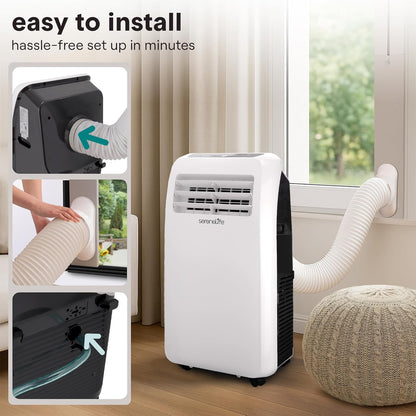 SereneLife Small Air Conditioner Portable 12,000 BTU with Built-in Dehumidifier - Portable AC Unit for Rooms up to 550 sq ft - Remote Control, Window Mount Exhaust Kit